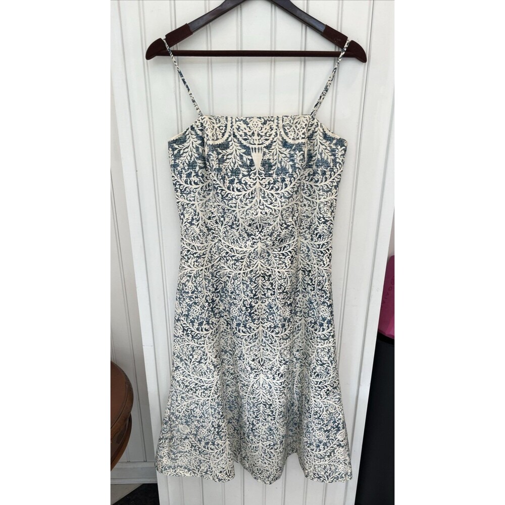 Peruvian Connection 8 Cotton Block Print Midi Sundress Boho Beach Resort Coastal